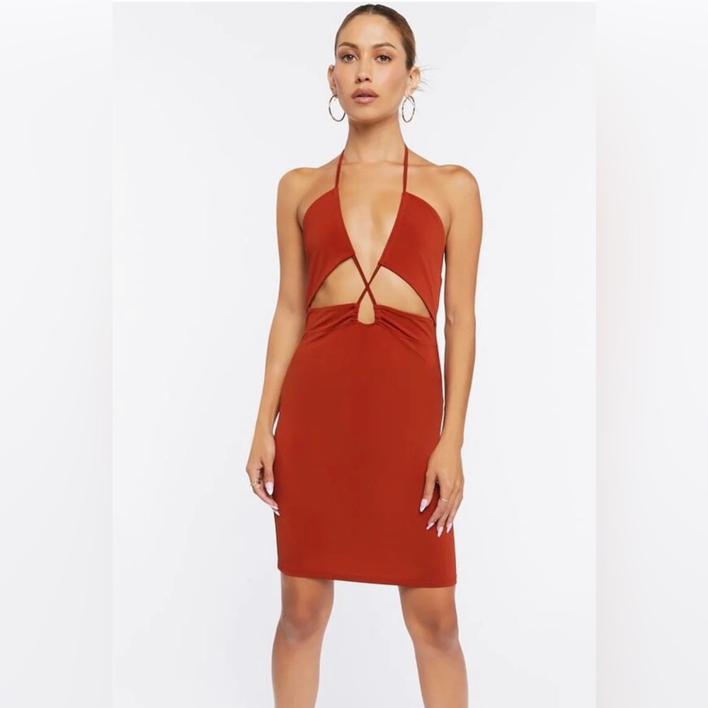 Sexy summer dress ,rust color